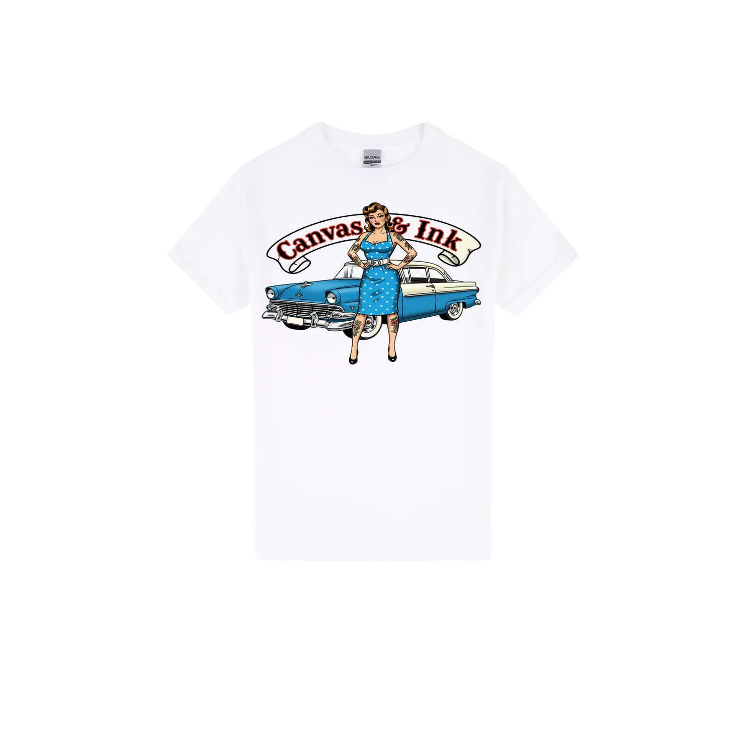 White front flat lay