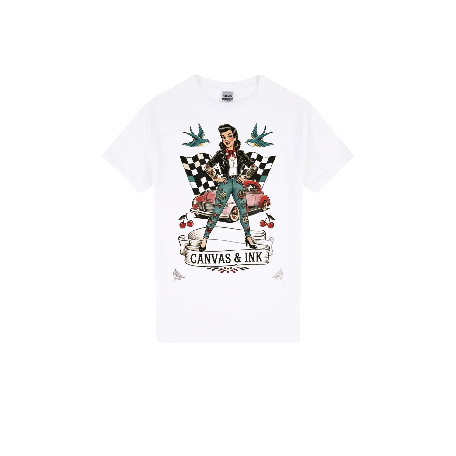 White front flat lay