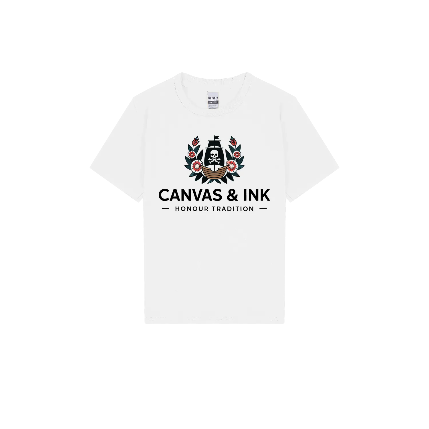 White front flat lay