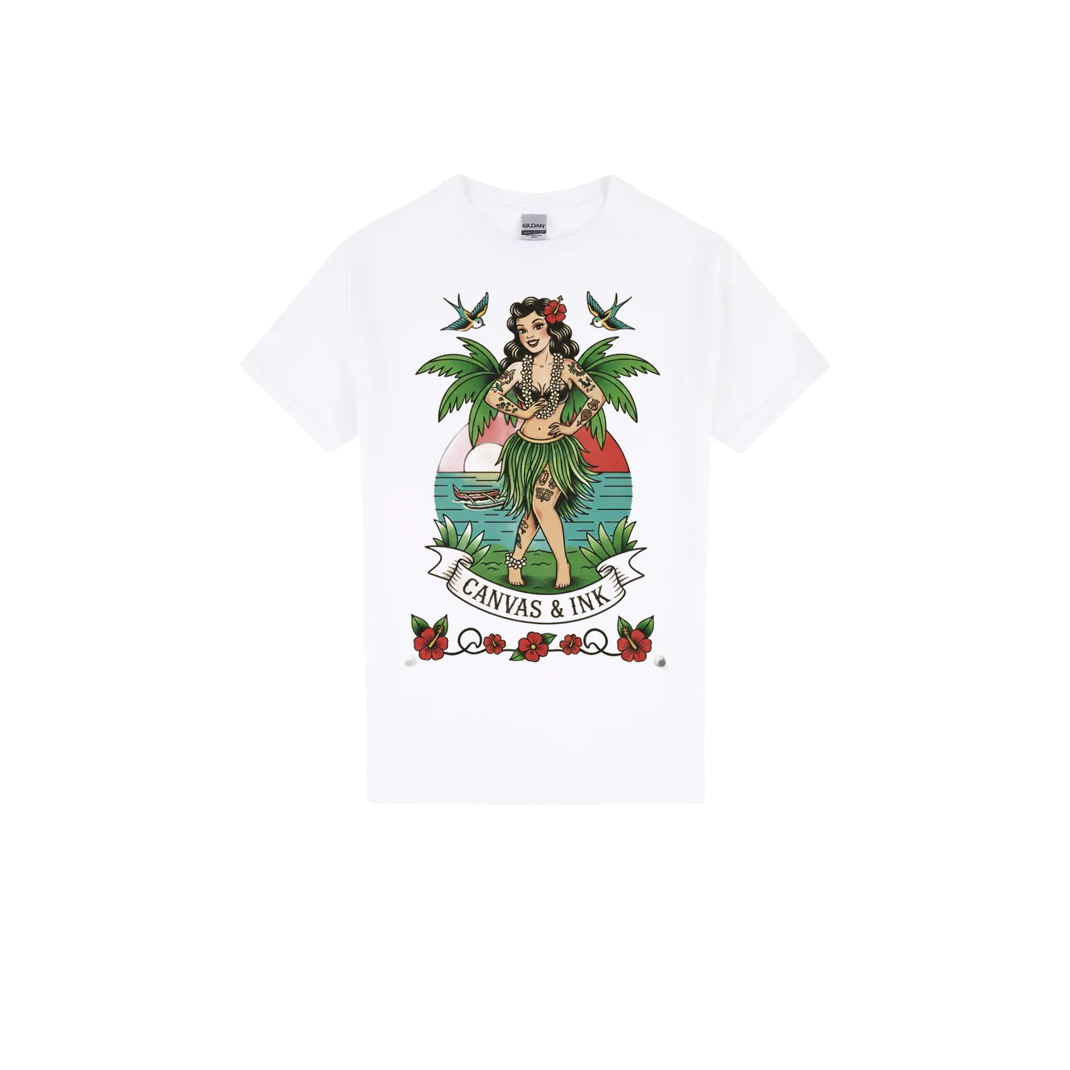 White front flat lay