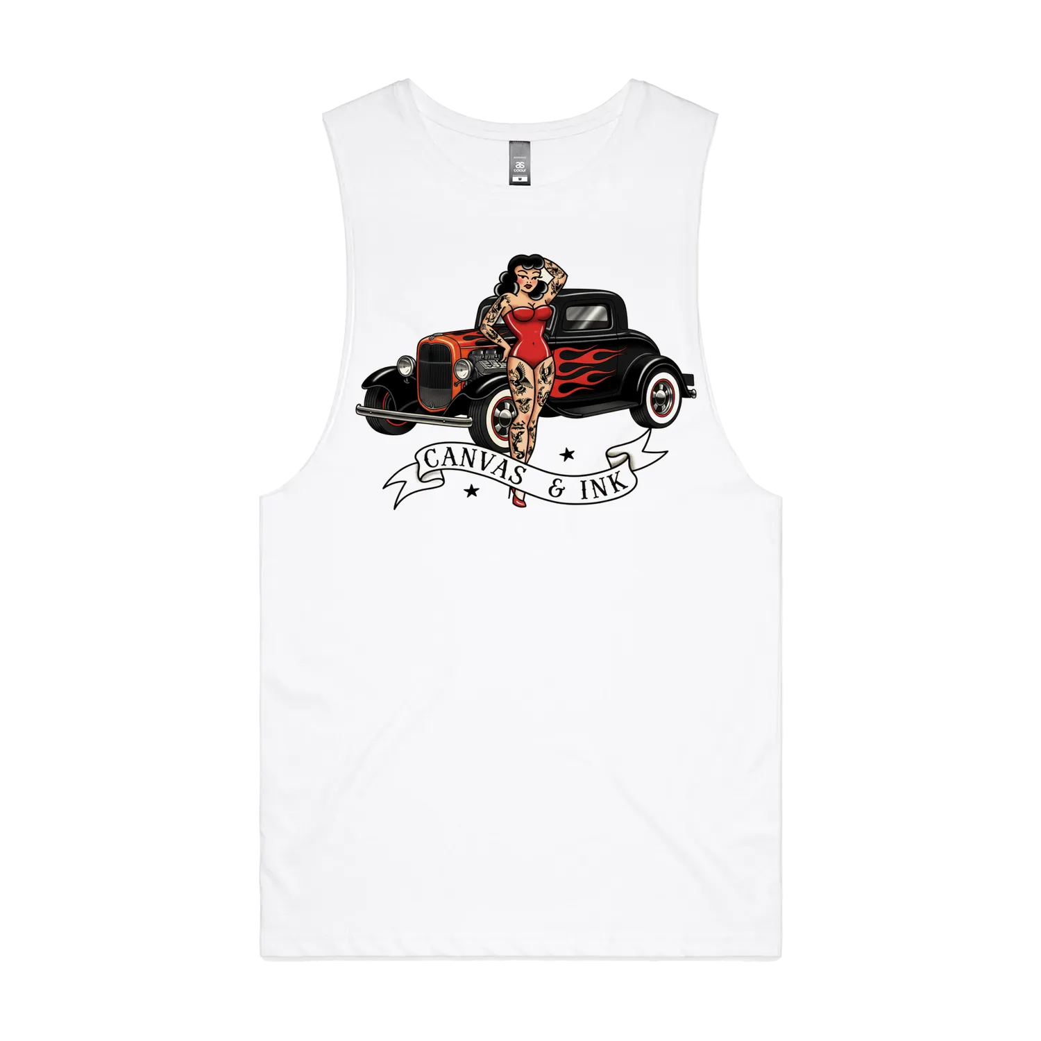 White front flat lay