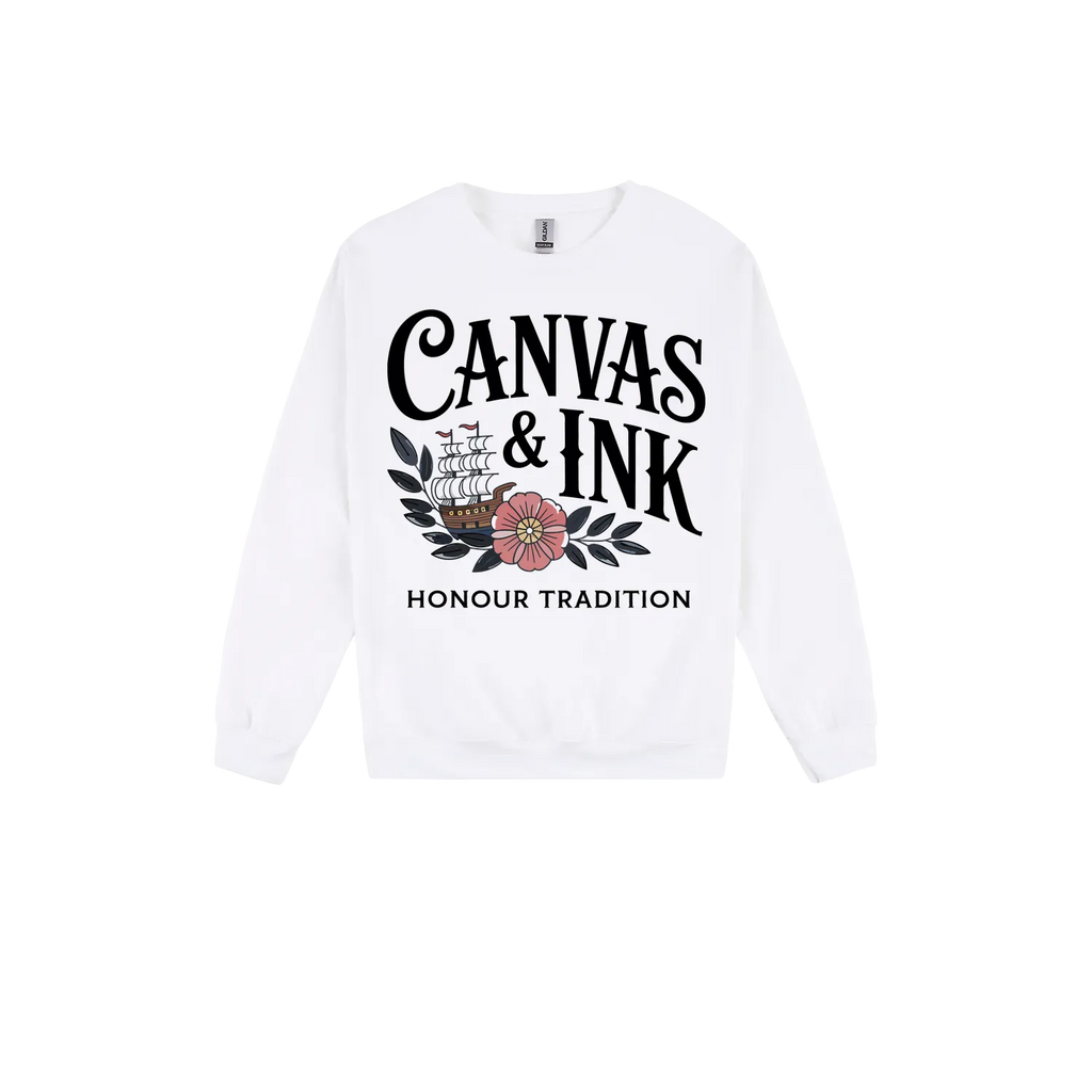 White front flat lay