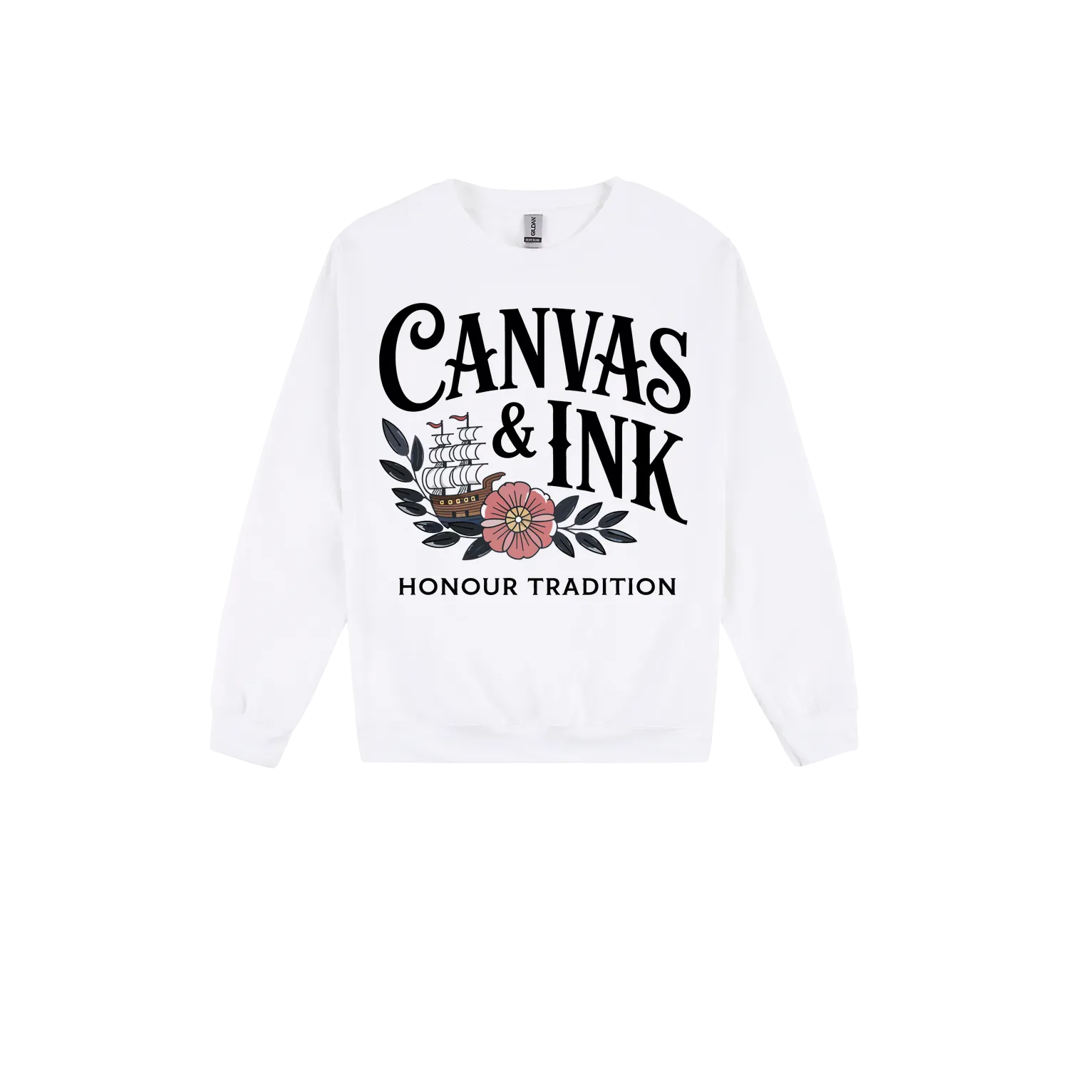 White front flat lay