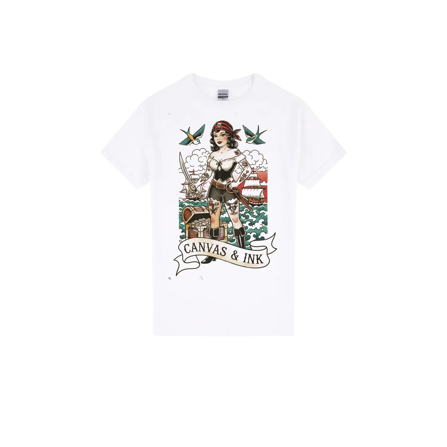 White front flat lay