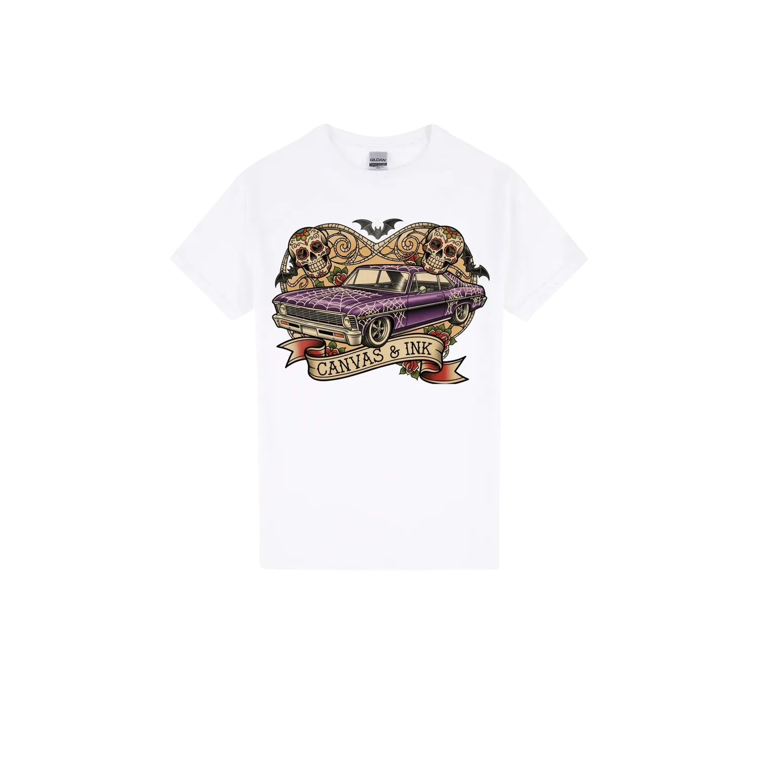 White front flat lay