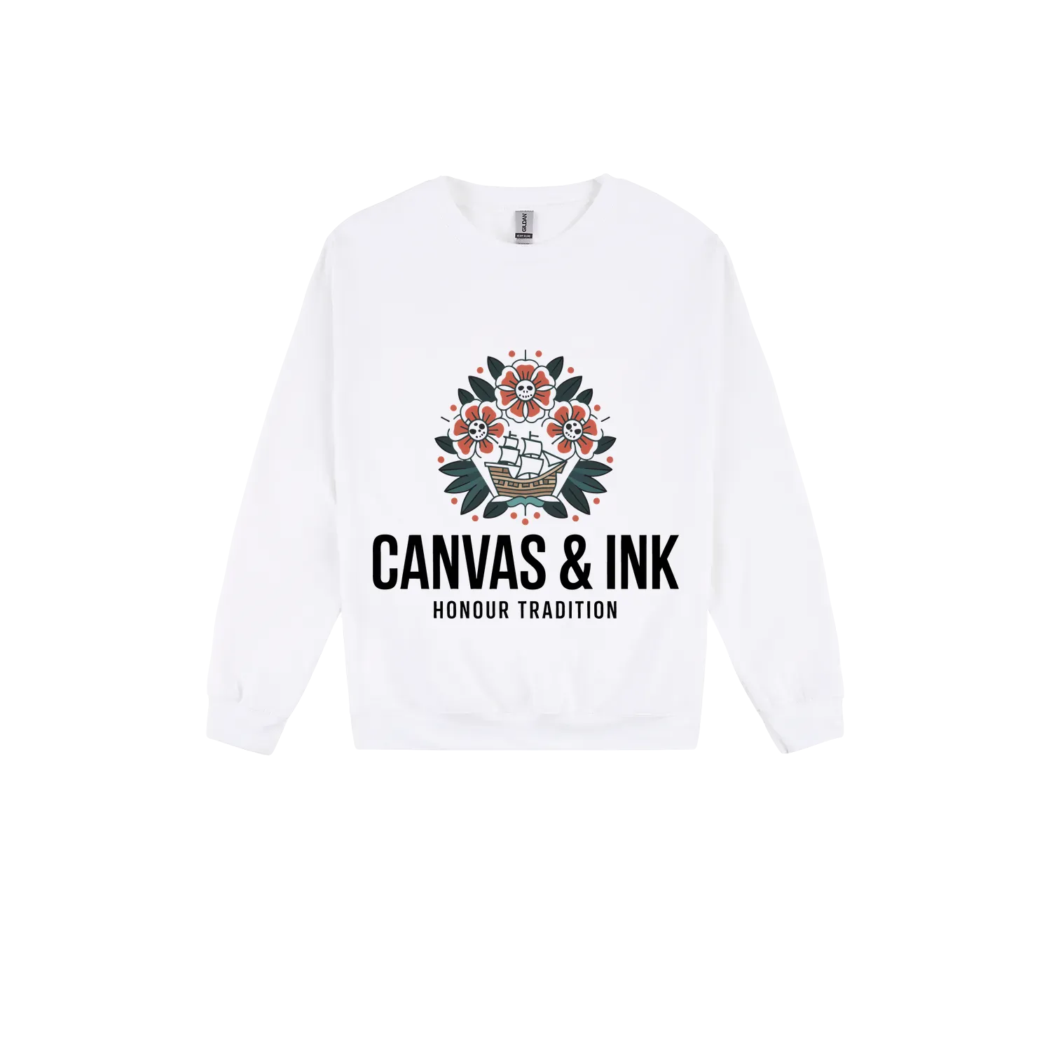 White front flat lay