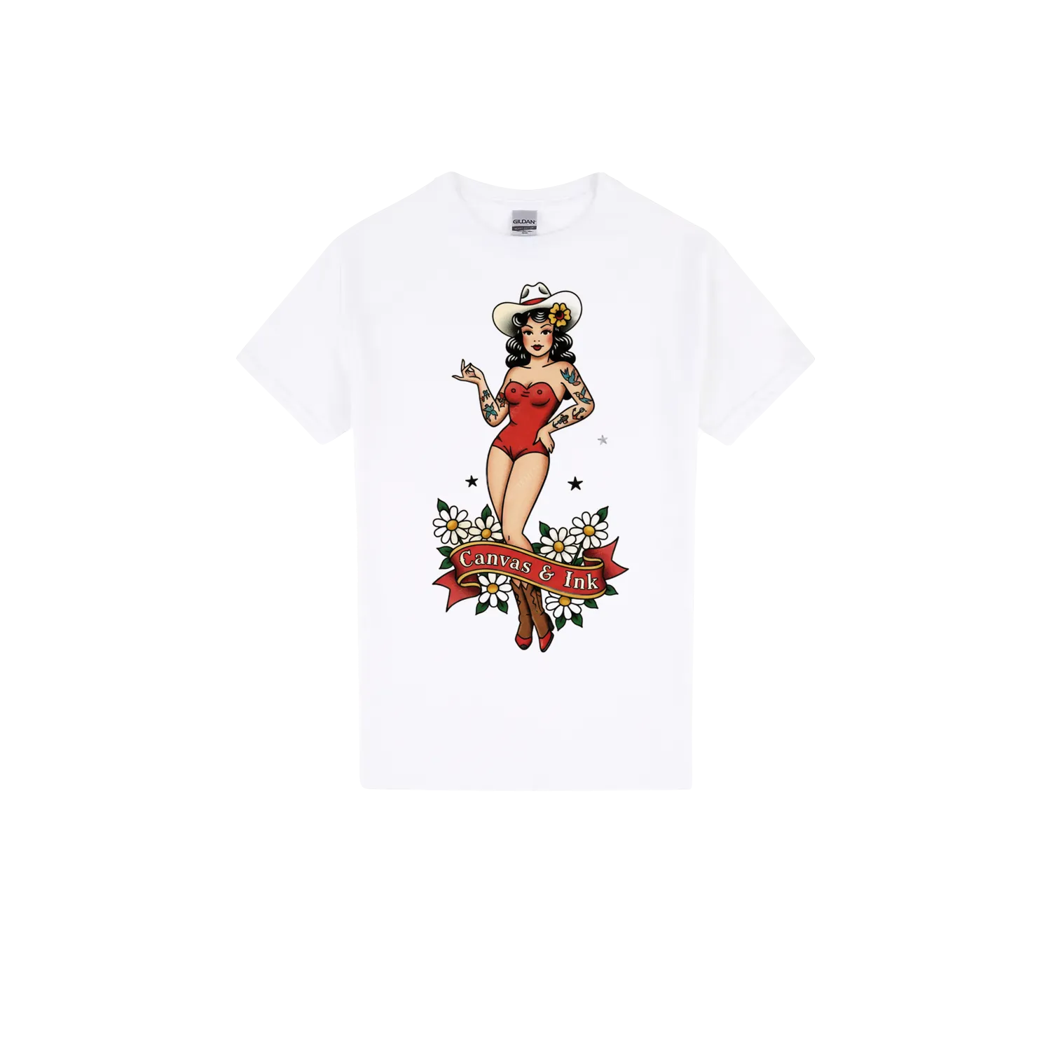 White front flat lay