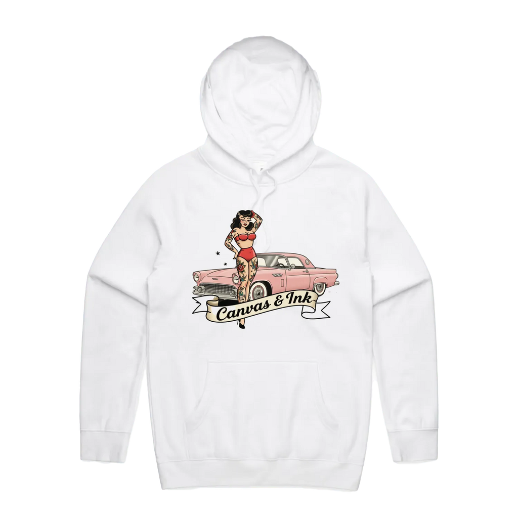 White front flat lay