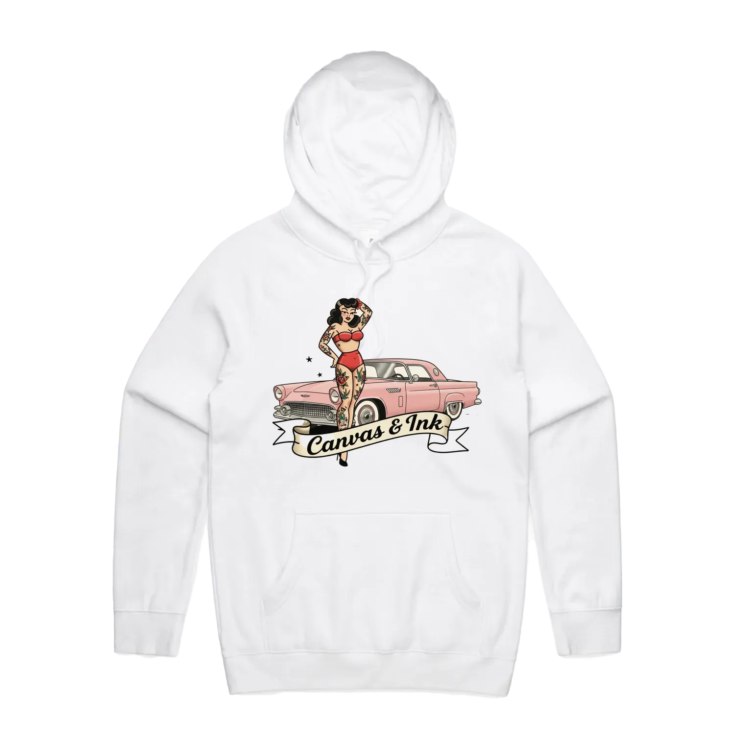 White front flat lay