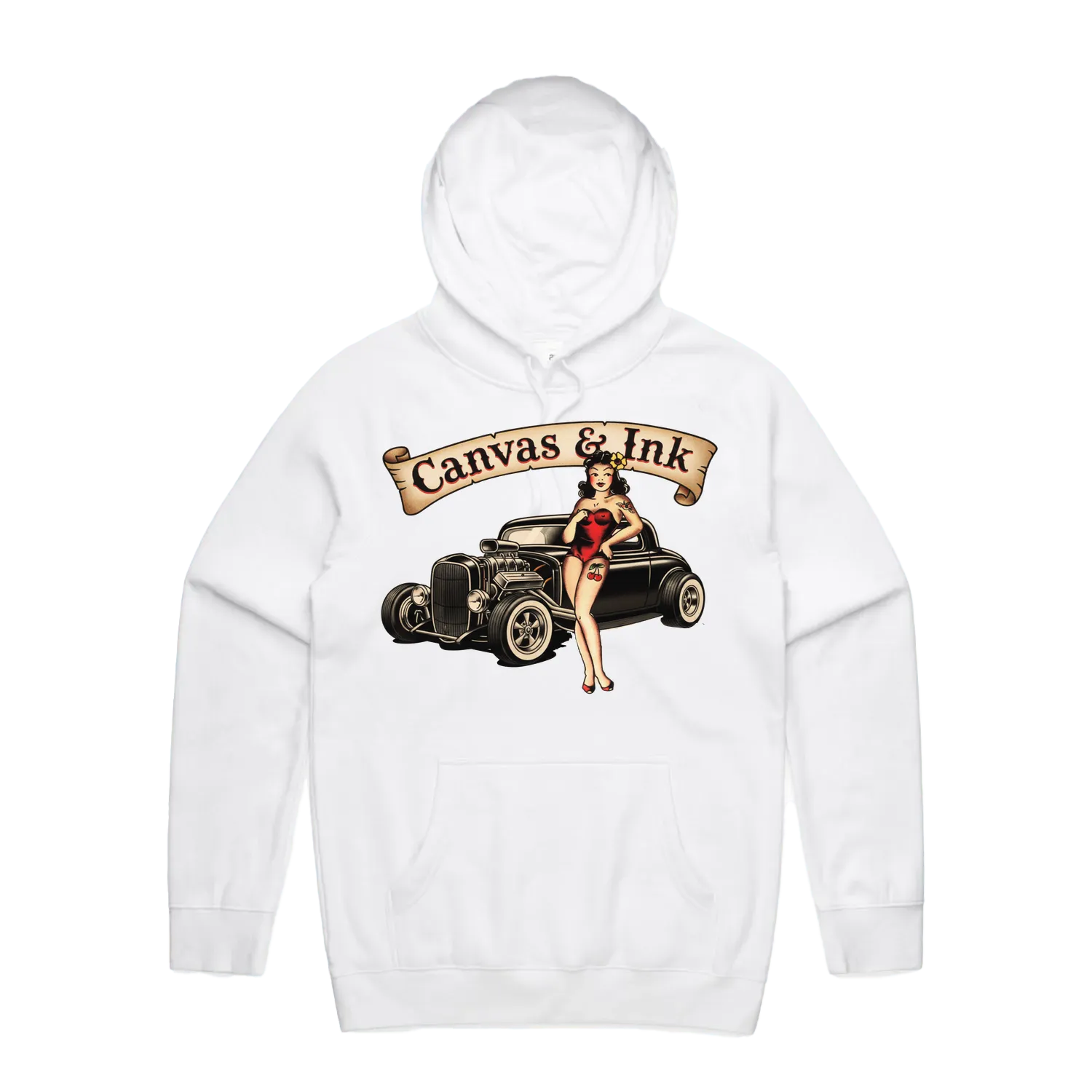 White front flat lay