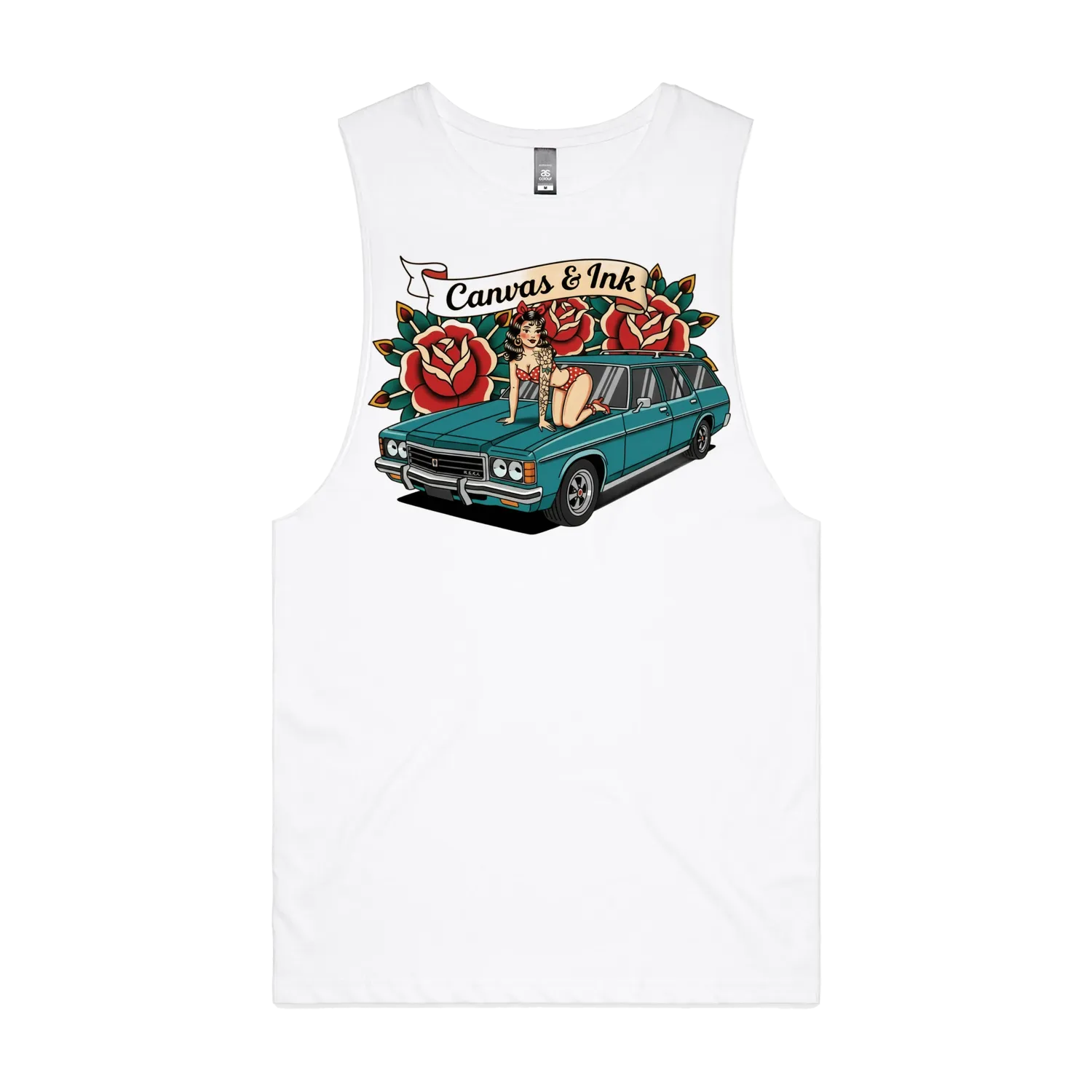 White front flat lay