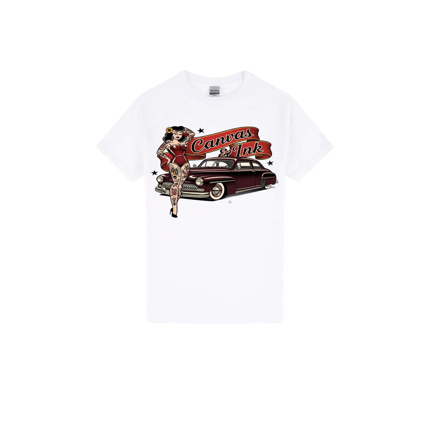 White front flat lay