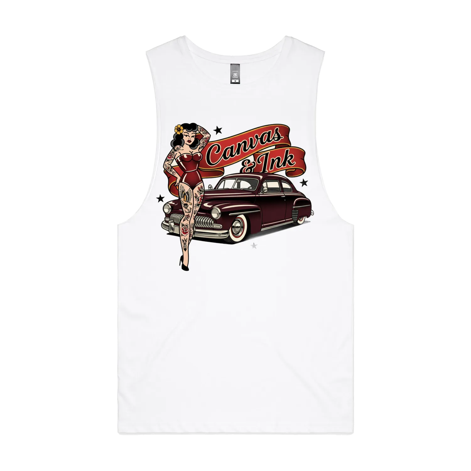 White front flat lay