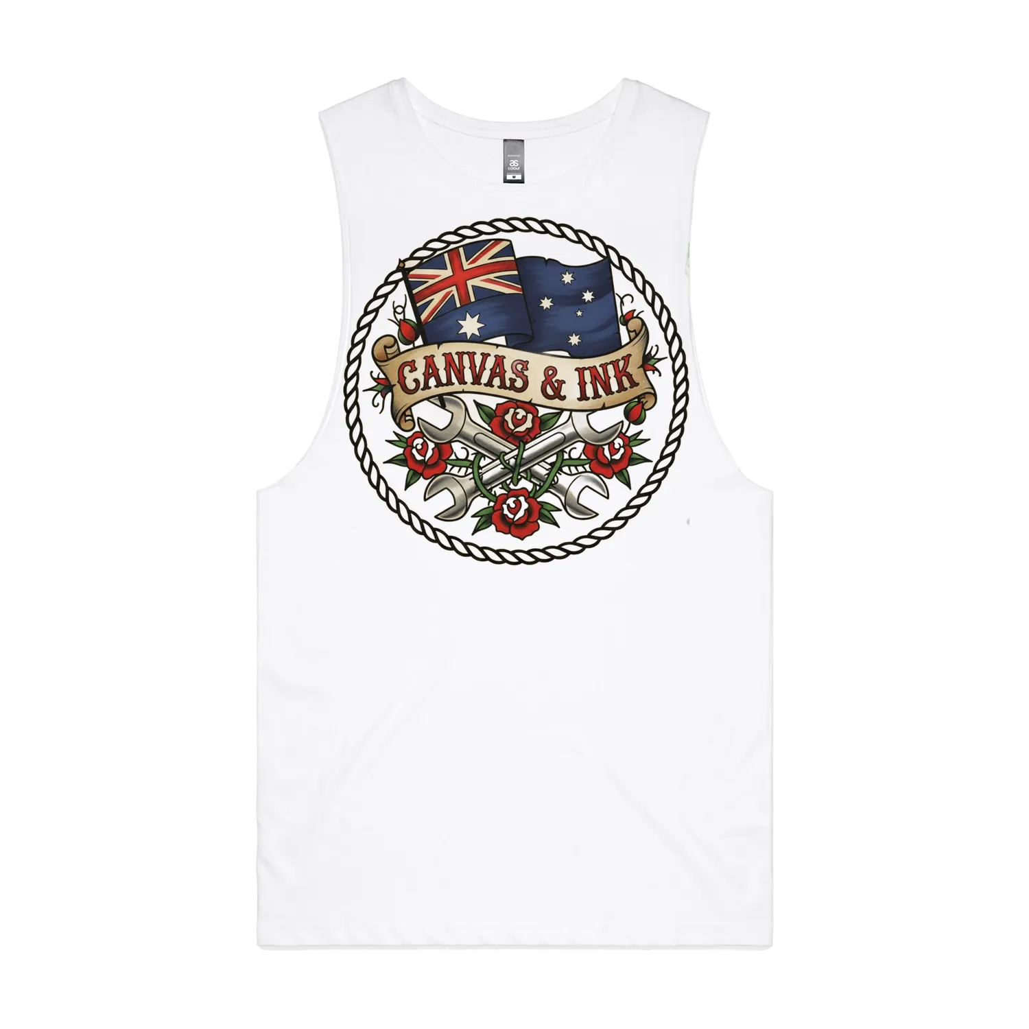 White front flat lay