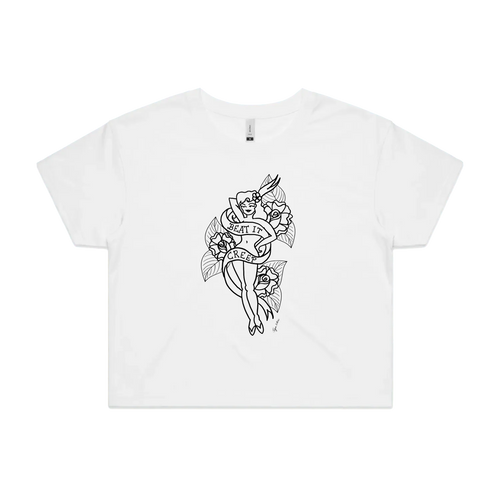 White front flat lay