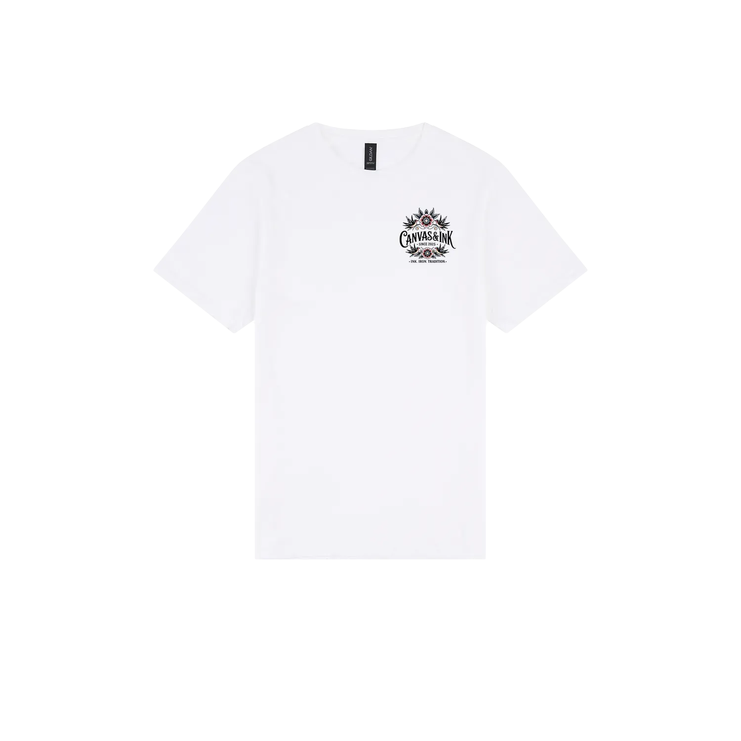 White front flat lay