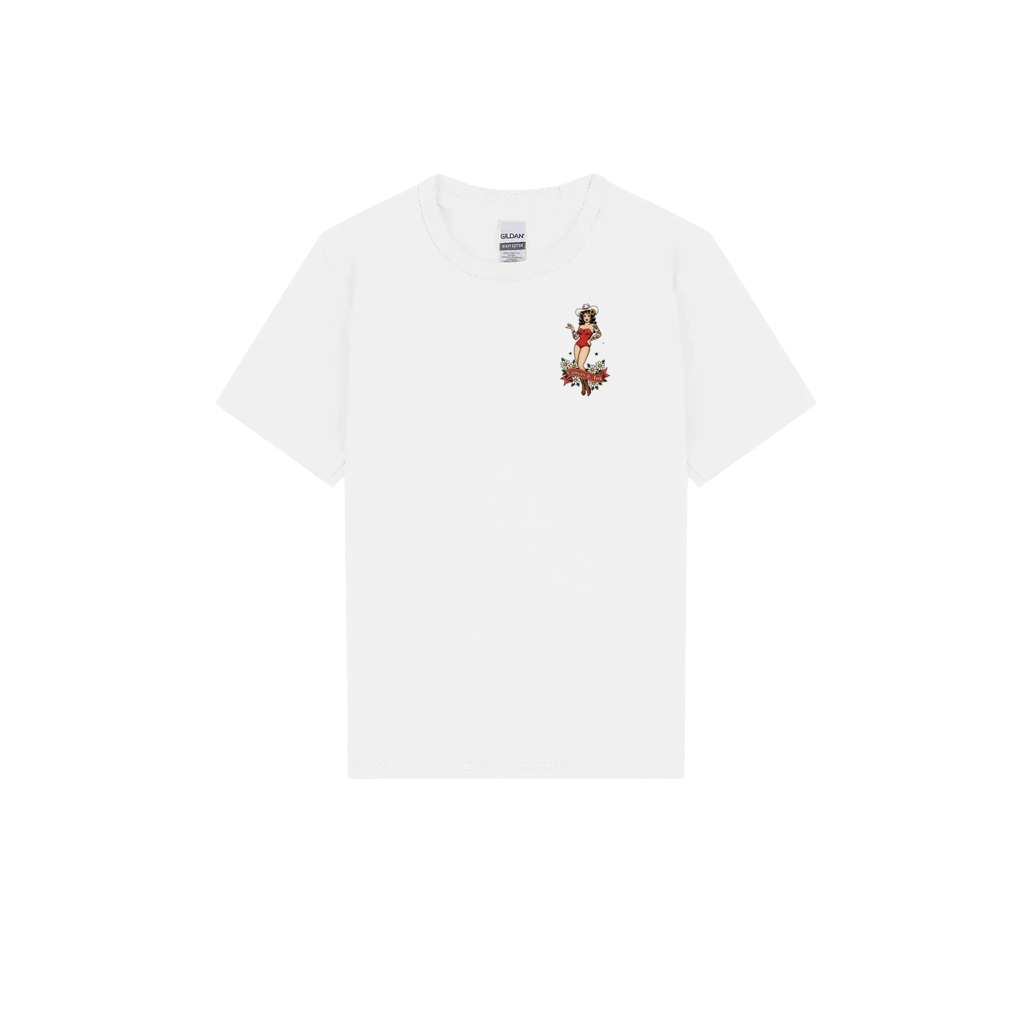 White front flat lay