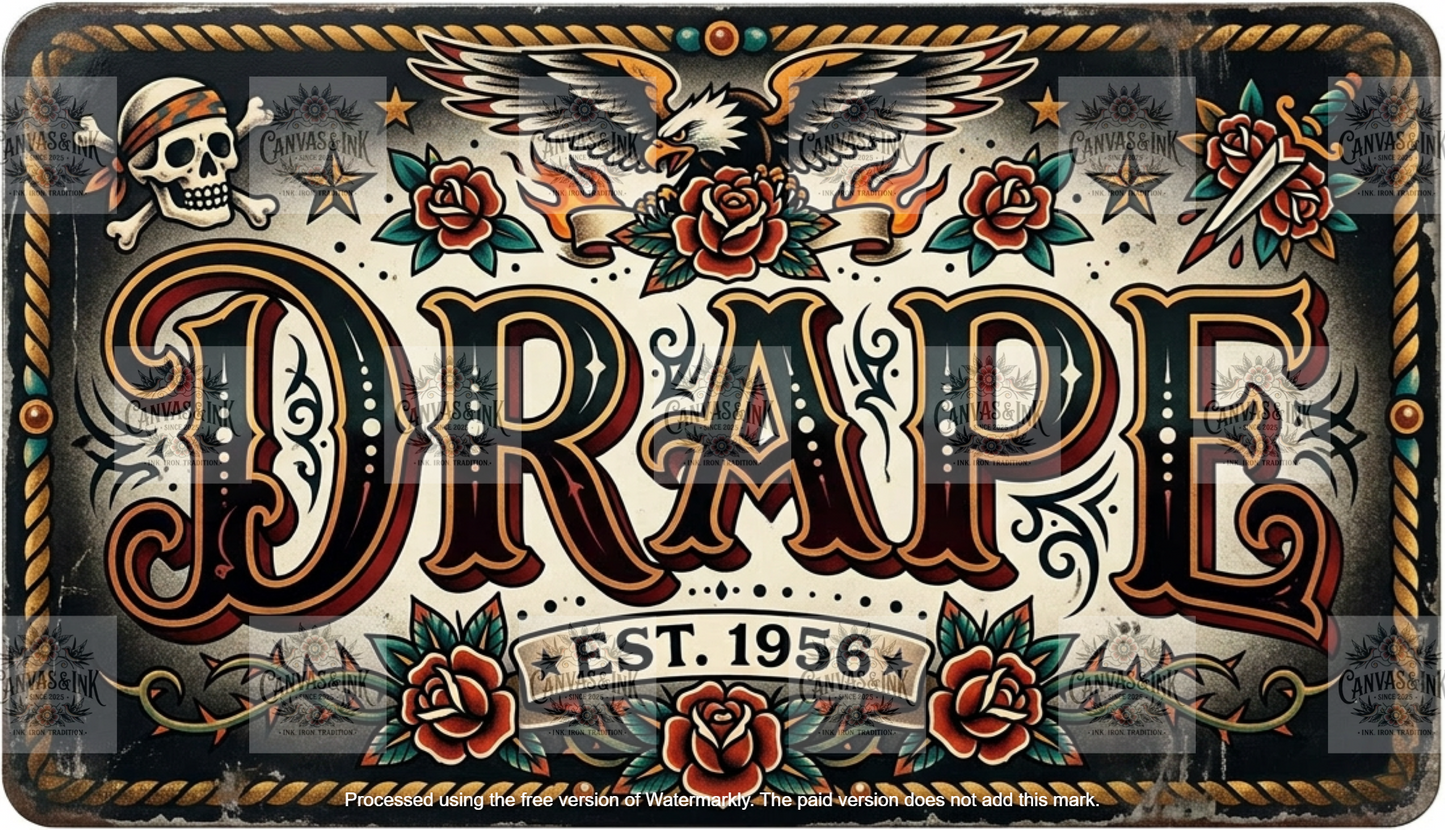 Drape Licence Plate